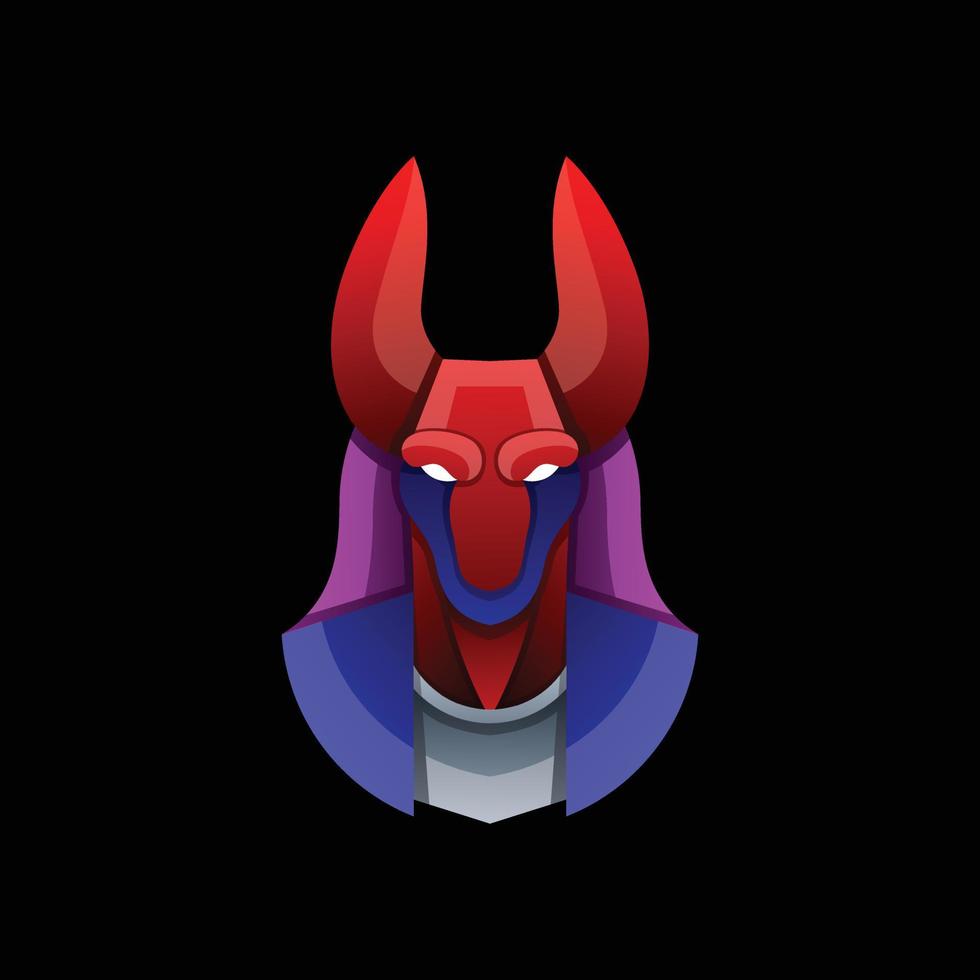 farbenfrohe Anubis-Logo-Designvorlage vektor