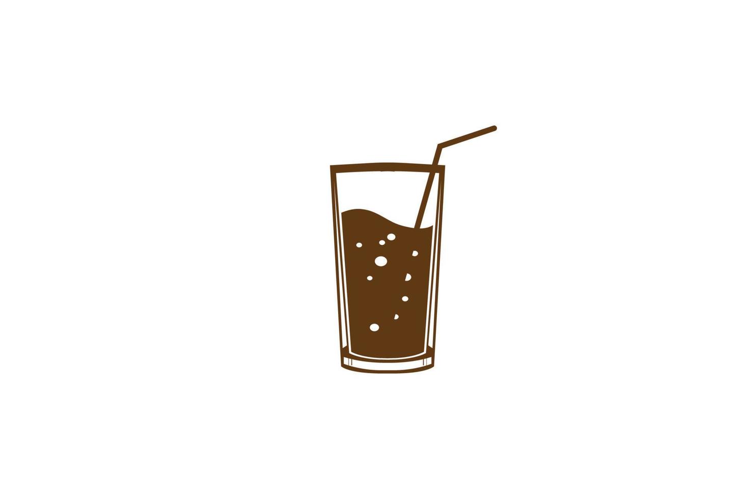 einfacher minimalistischer Vintage-Retro-Getränke-Soda-Glas-Logo-Design-Vektor vektor