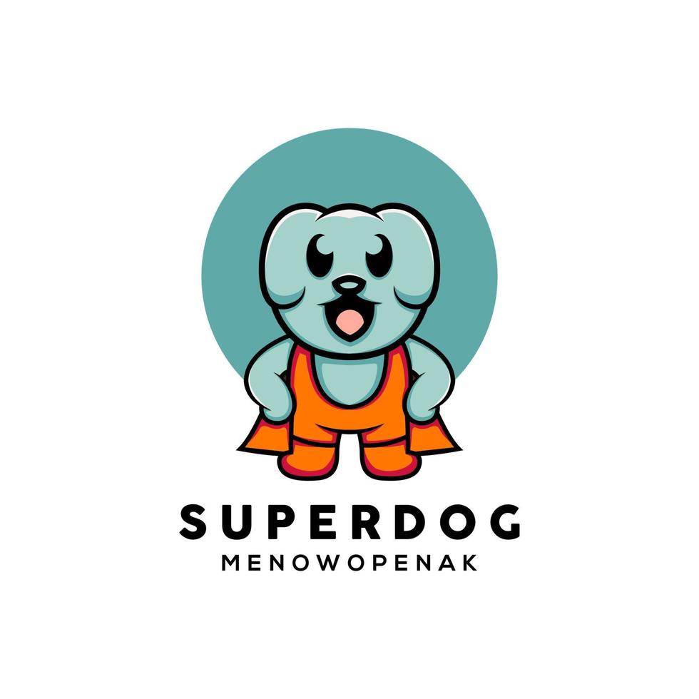 söt super hund logotyp design vektor