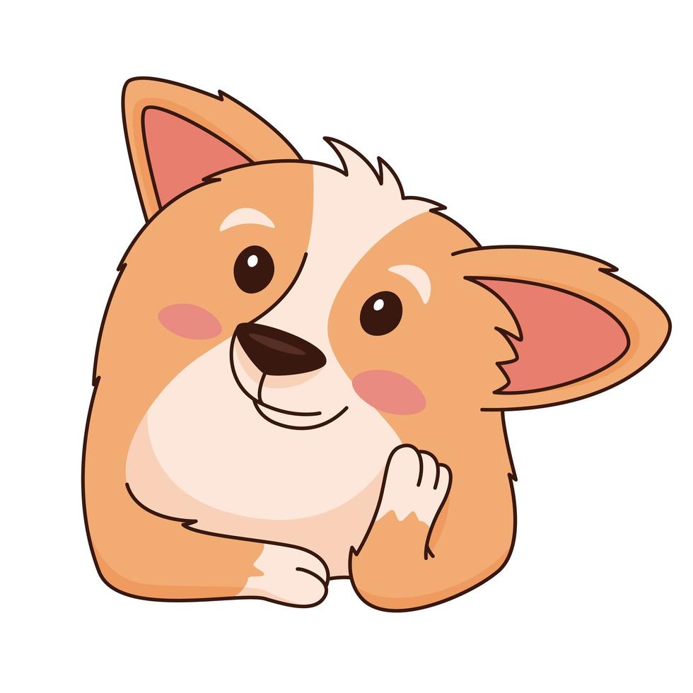 walisischer corgi-vektorkarikatur-aufkleberillustration vektor