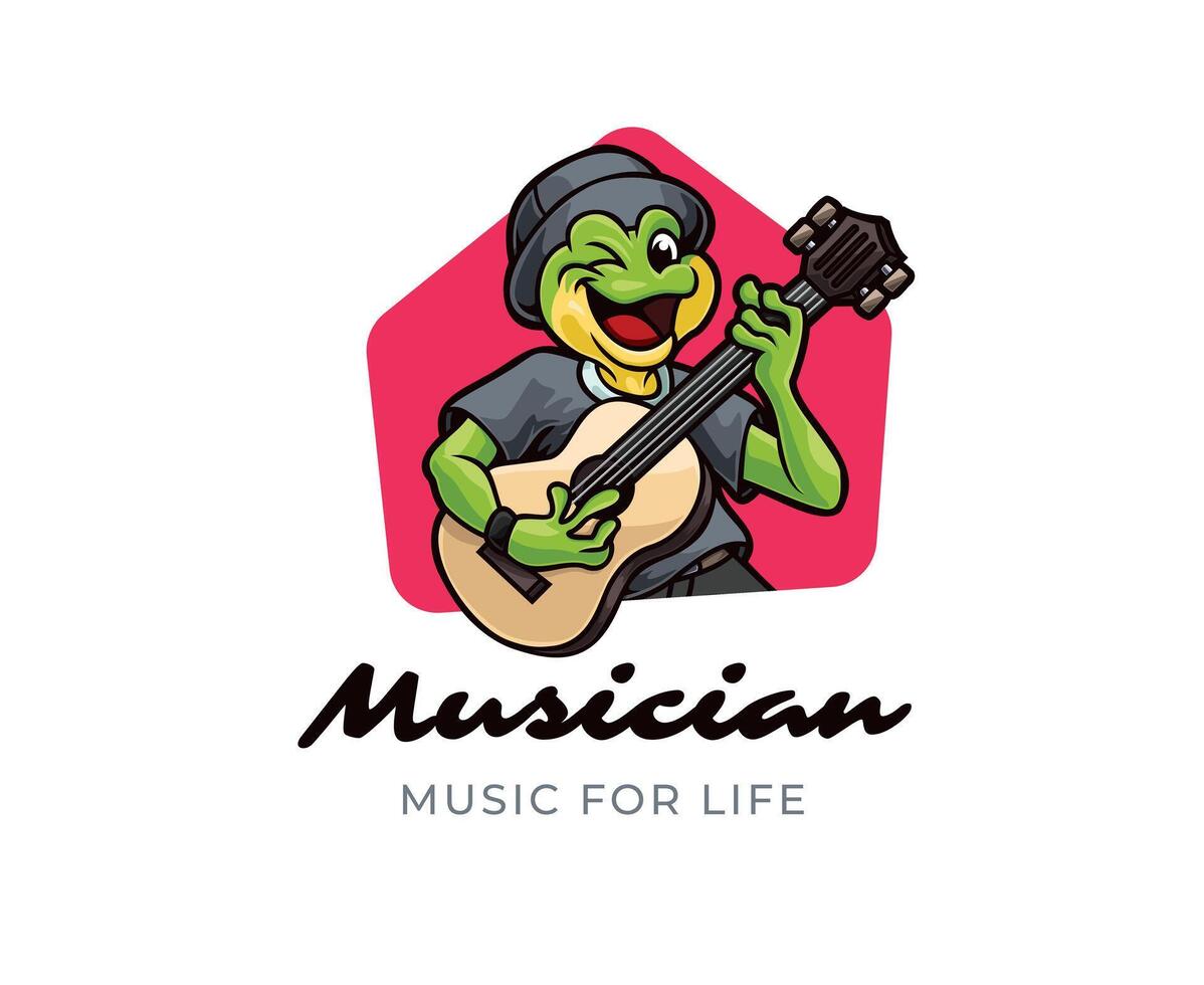 Musiker Frosch Logo vektor