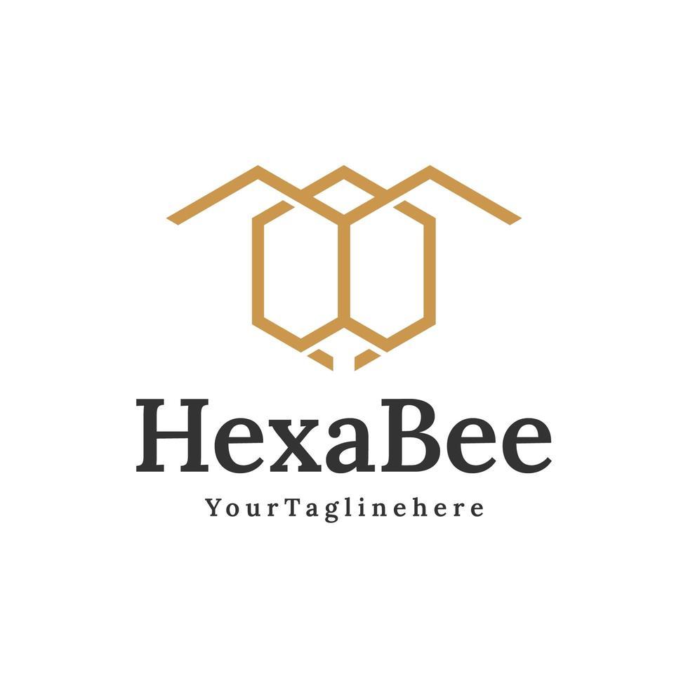 Hexagon-Bienen-Logo-Design vektor