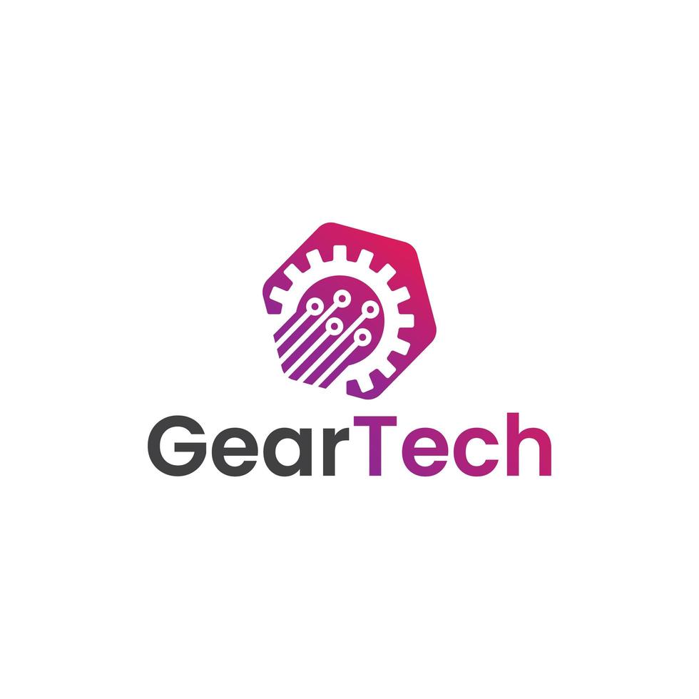 Gear-Tech-Logo-Vorlage vektor