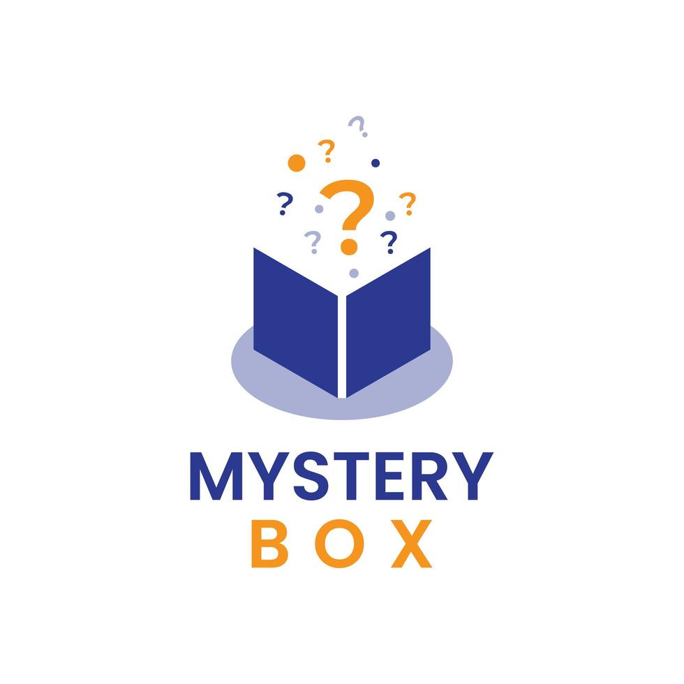 mystery box logotyp design vektor