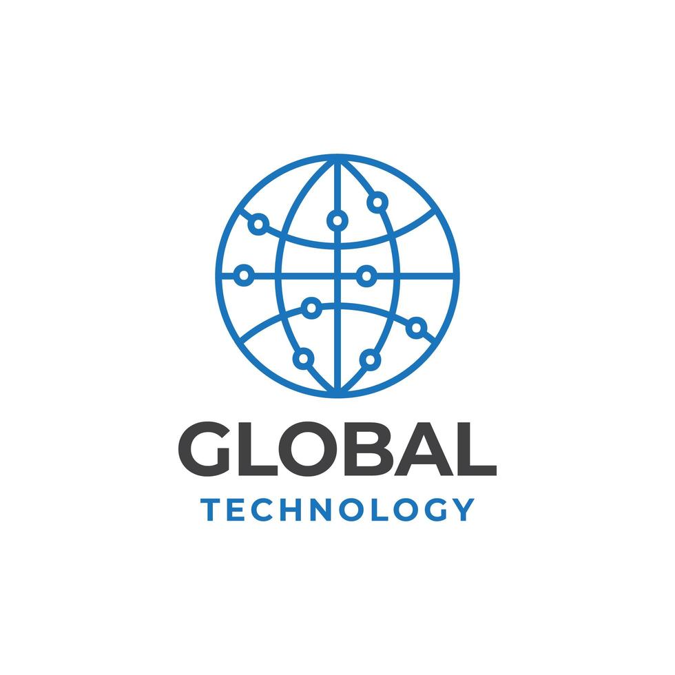 globales Tech-Logo-Design vektor