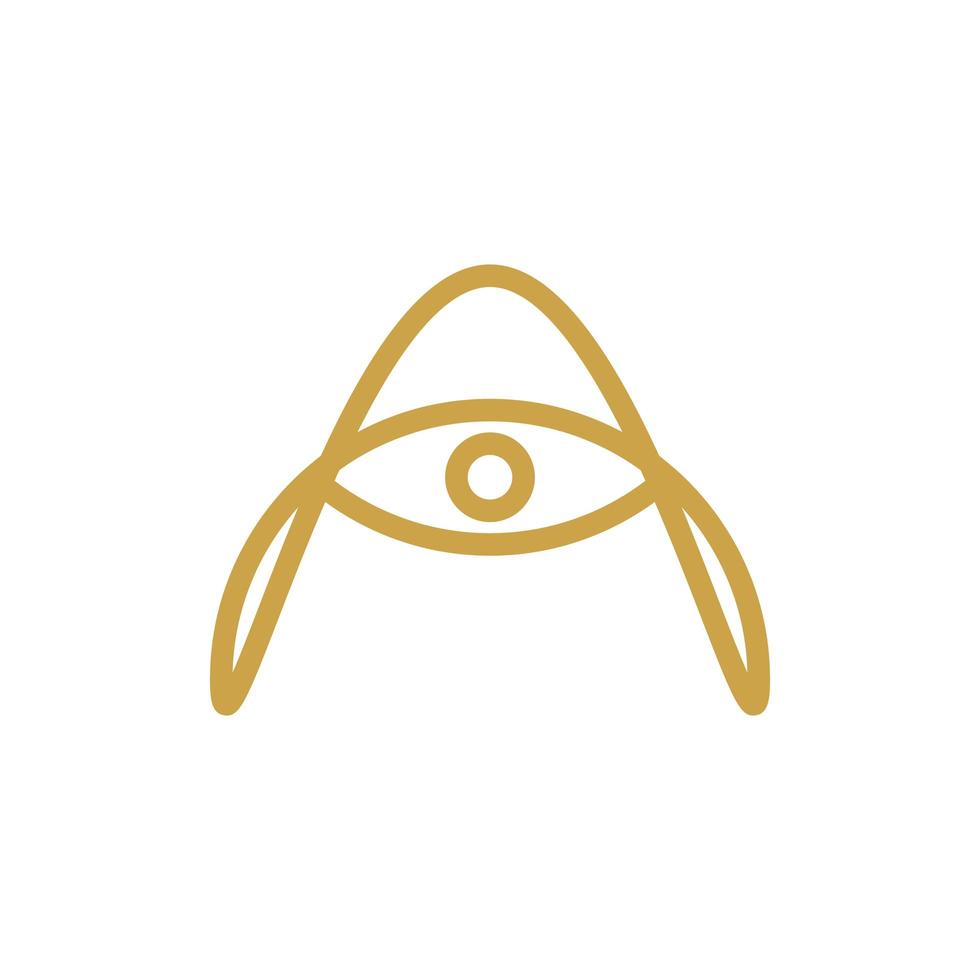 Buchstabe ein Auge Logo-Design vektor