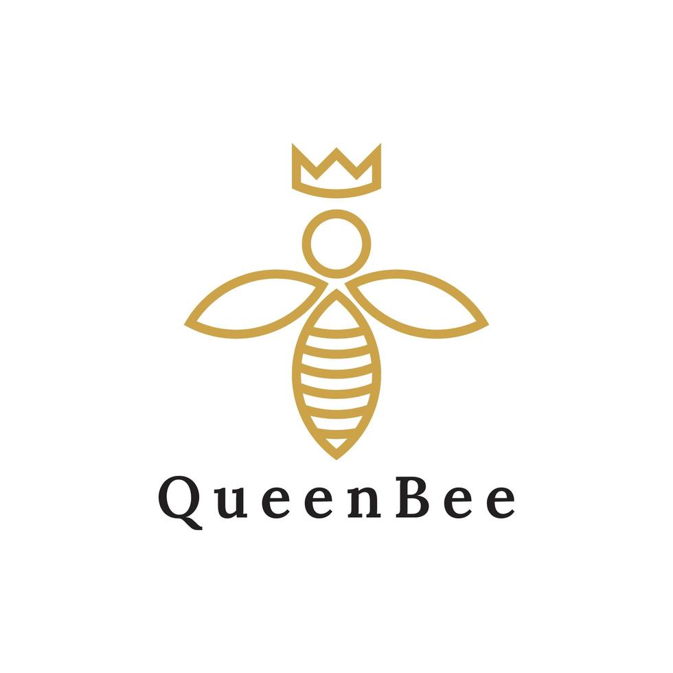 queen bee line logotypdesign vektor