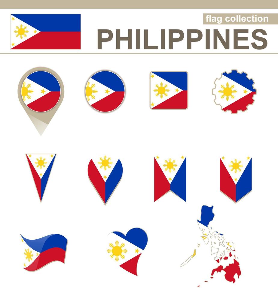 Filippinernas flagga samling vektor