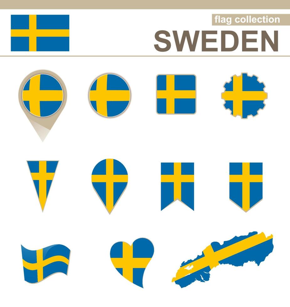 Schweden-Flaggen-Sammlung vektor