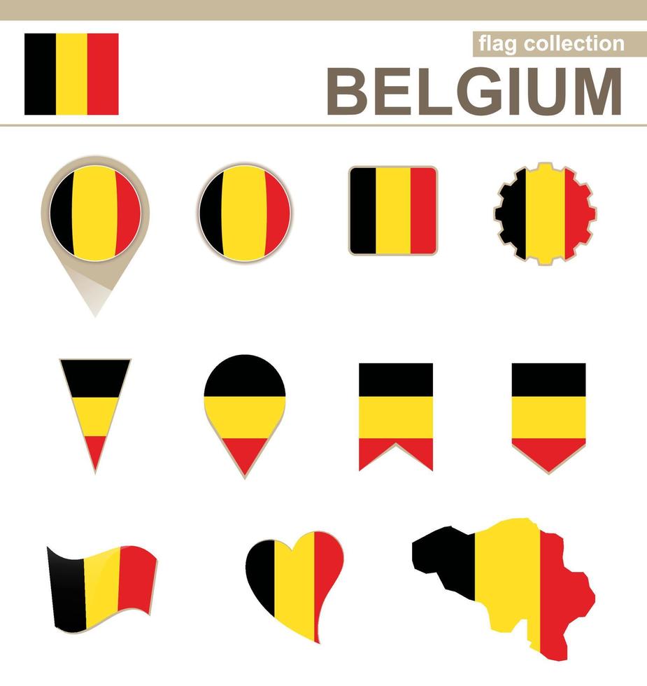 Sammlung belgischer Flaggen vektor
