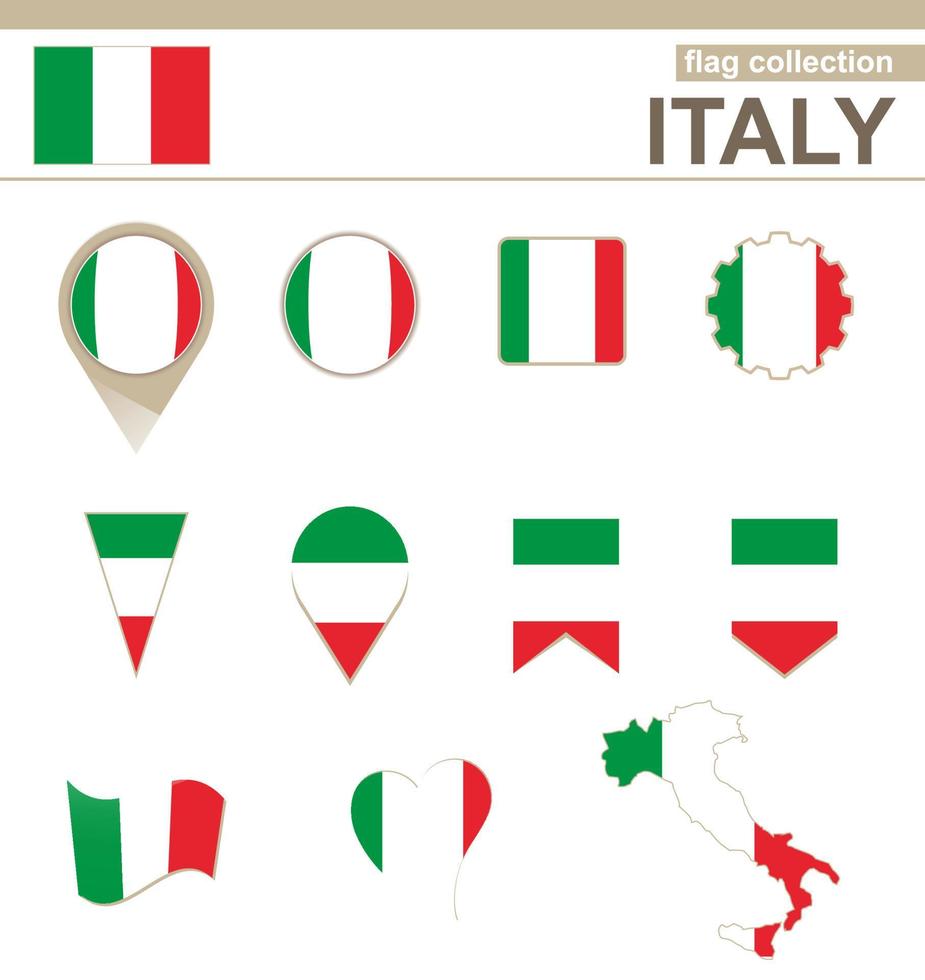 italienische flaggensammlung vektor