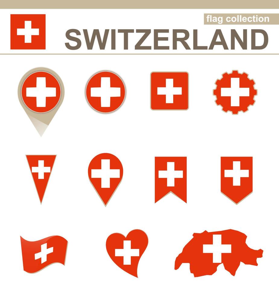 schweiz flaggsamling vektor