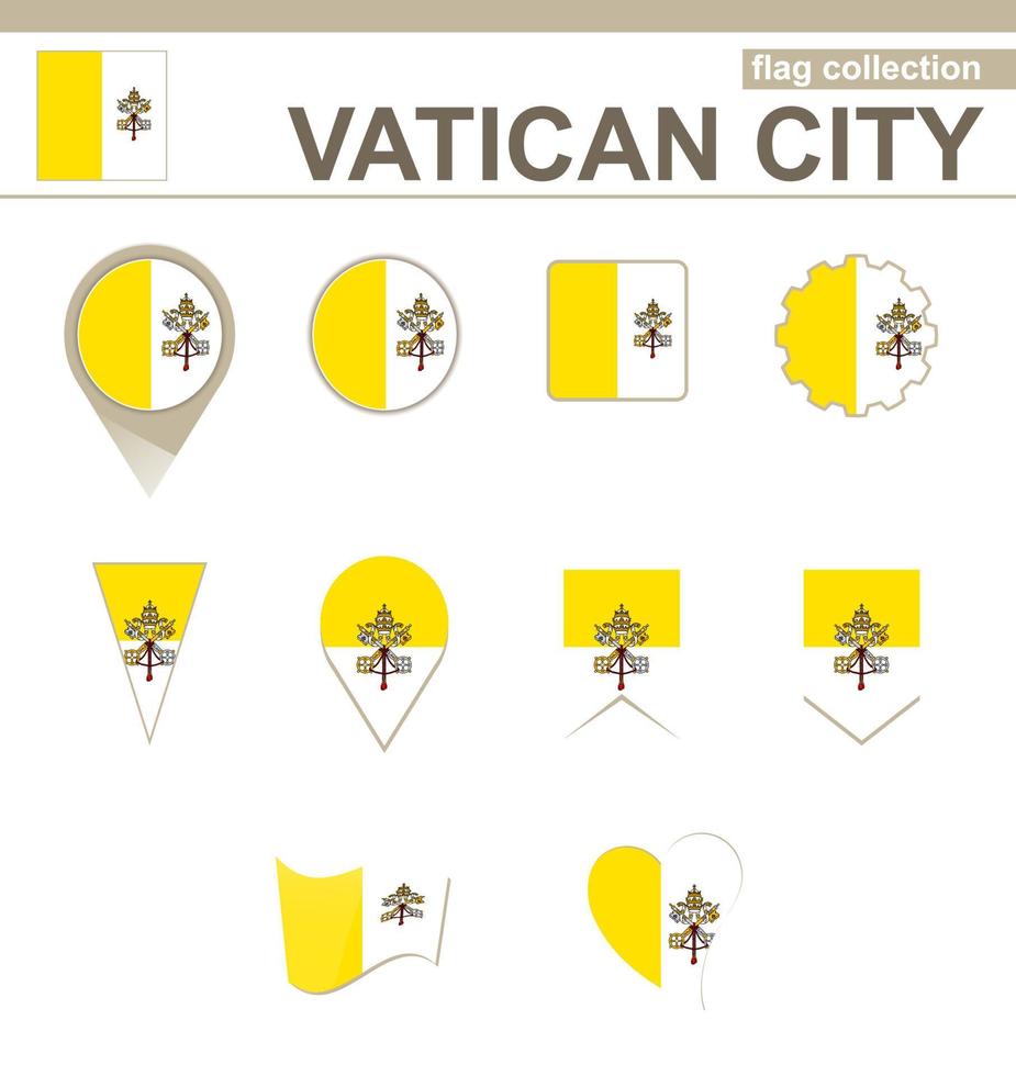 Vatikanstatens flagga samling vektor