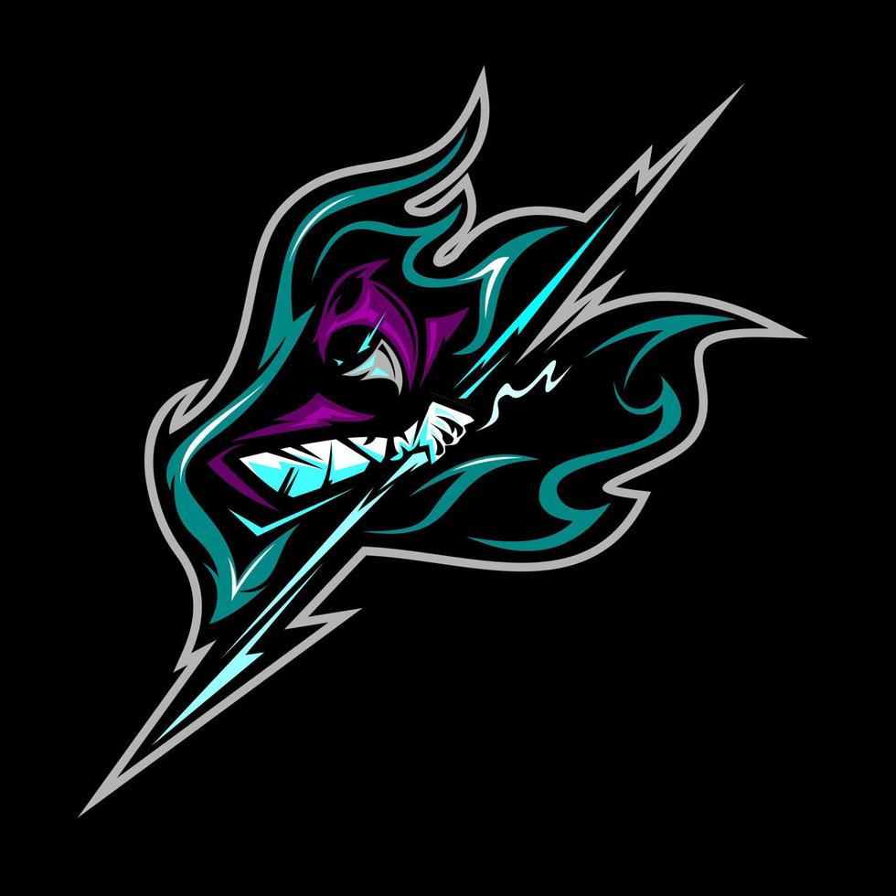 logotyp för ninja esports maskot vektor
