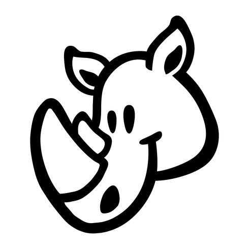 Rhino Horns Animal Cartoon vektorikonen vektor