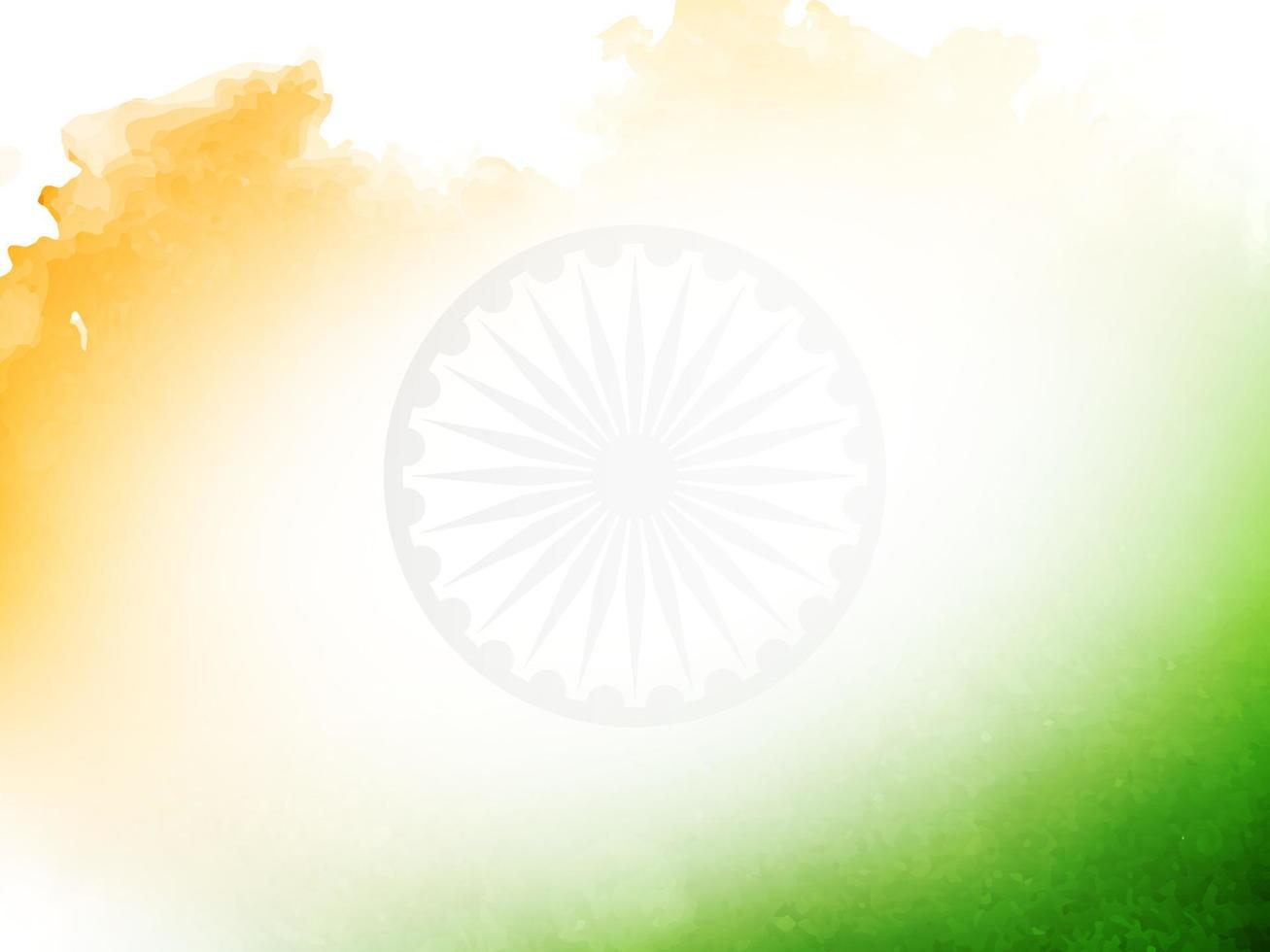 indiska flaggan tema republiken dag akvarell textur dekorativ bakgrund vektor