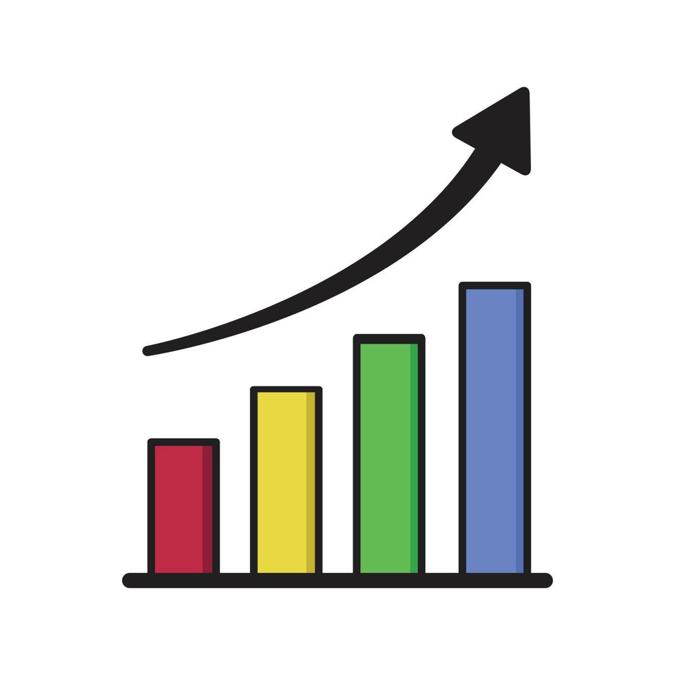 illustration av uptrend graf. diagram upptrend. affärsidé. vektor