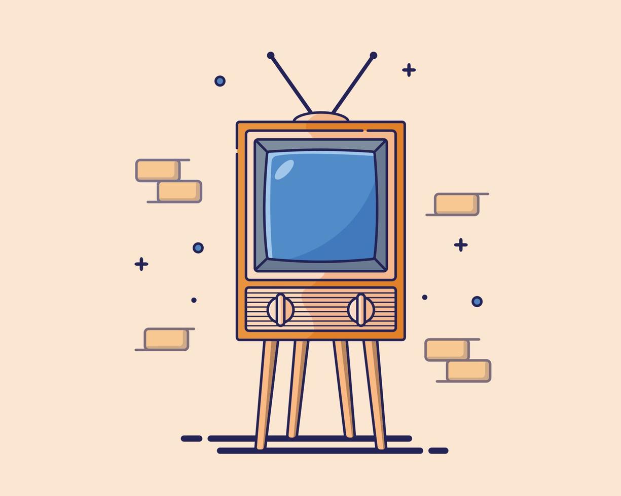 gammal tv vektorillustration. vektor