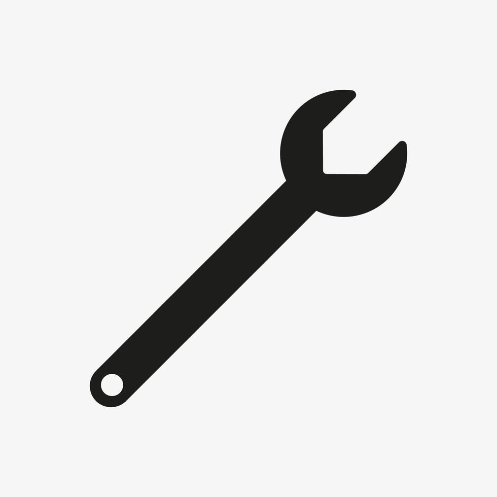 Schraubenschlüssel-Vektorsymbol isoliert auf weißem Hintergrund. Werkzeugsymbol reparieren. vektor