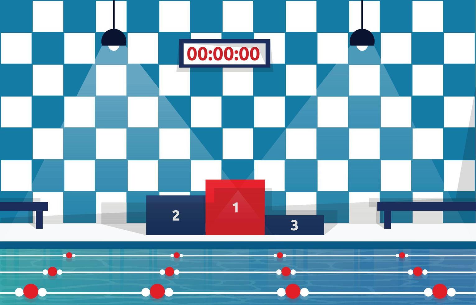 pool simma lane sport mästare palltävling platt illustration vektor