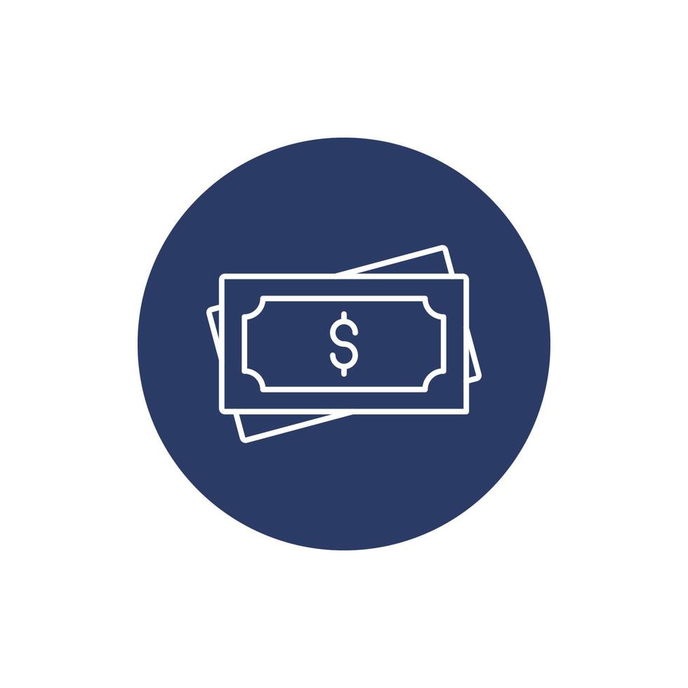 kontanter dollarsedel ikon vektor