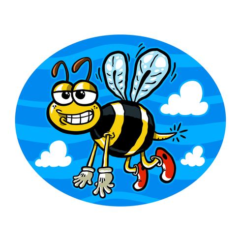 Vektorillustration einer netten lächelnden Fliegenhummel. vektor