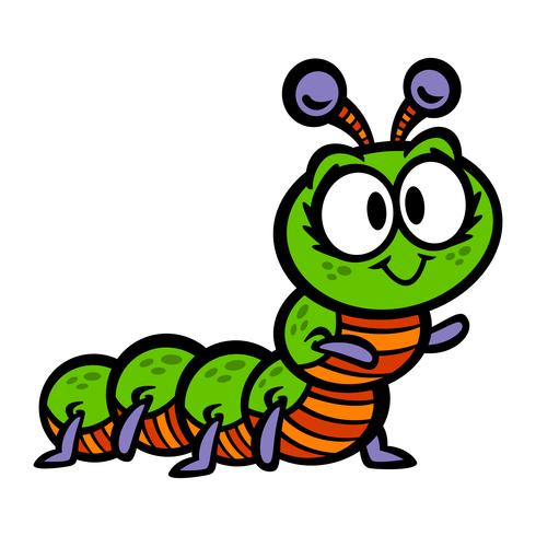 söt crawling caterpillar bug cartoon vektor