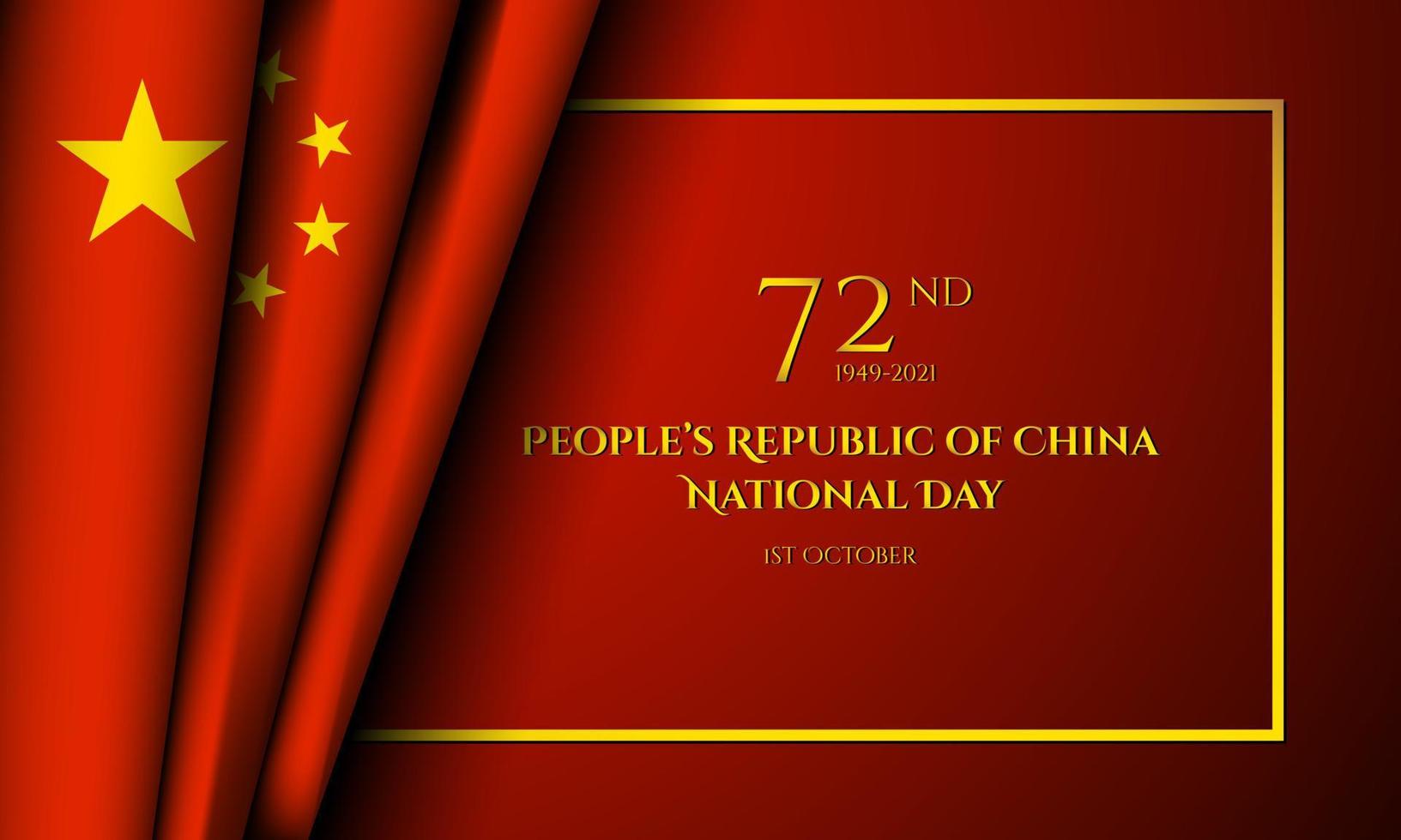 nationalfeiertag der volksrepublik china zum 72. Poster, Grußkarte oder Banner für China. vektor