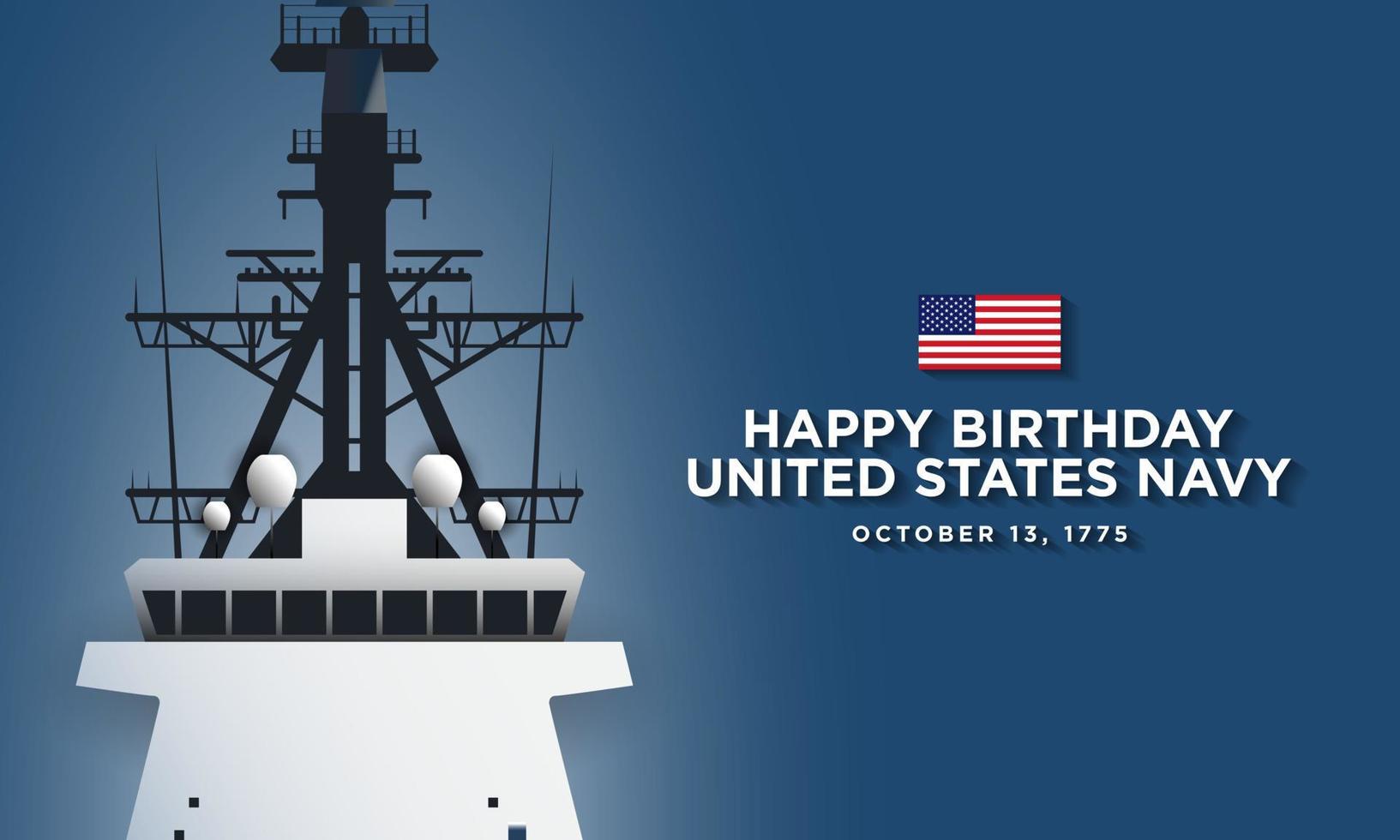 Förenta staternas flotta födelsedag bakgrundsdesign vektor