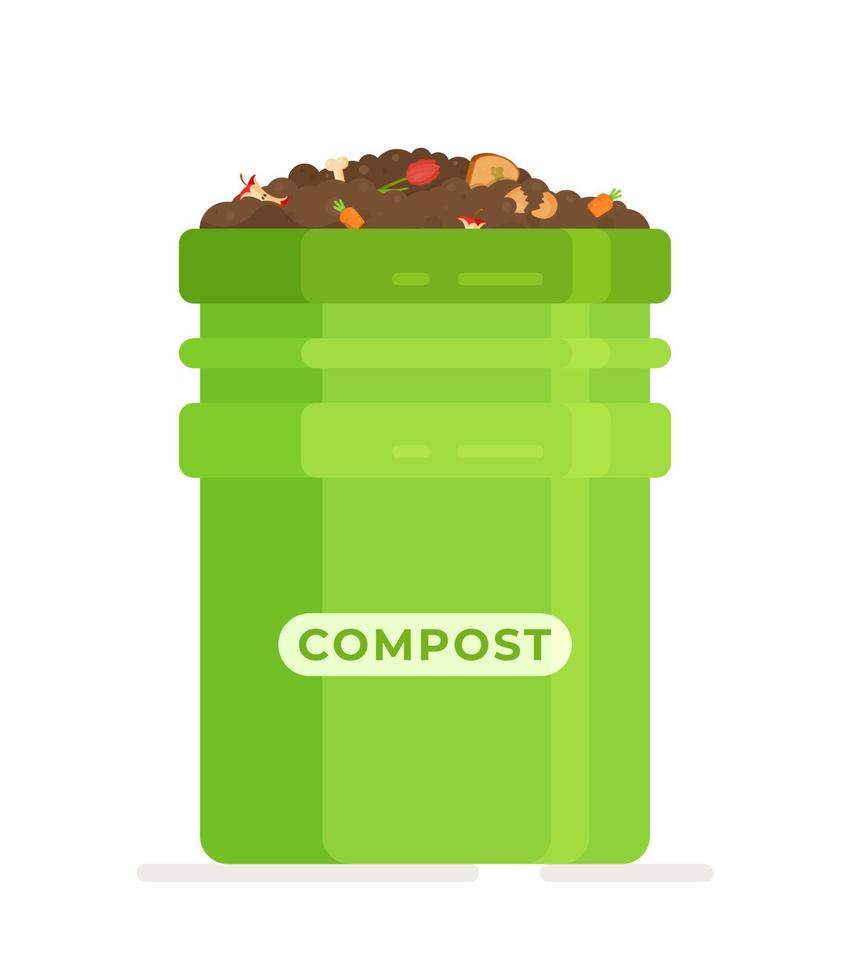 Vektorgrafik Kompostbehälter-Symbol. Cliparts von Abfällen, isoliert auf weißem Hintergrund. vektor