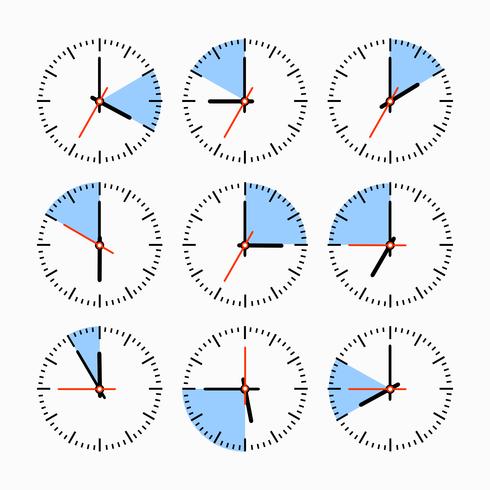 Rörelser och klockor vektor