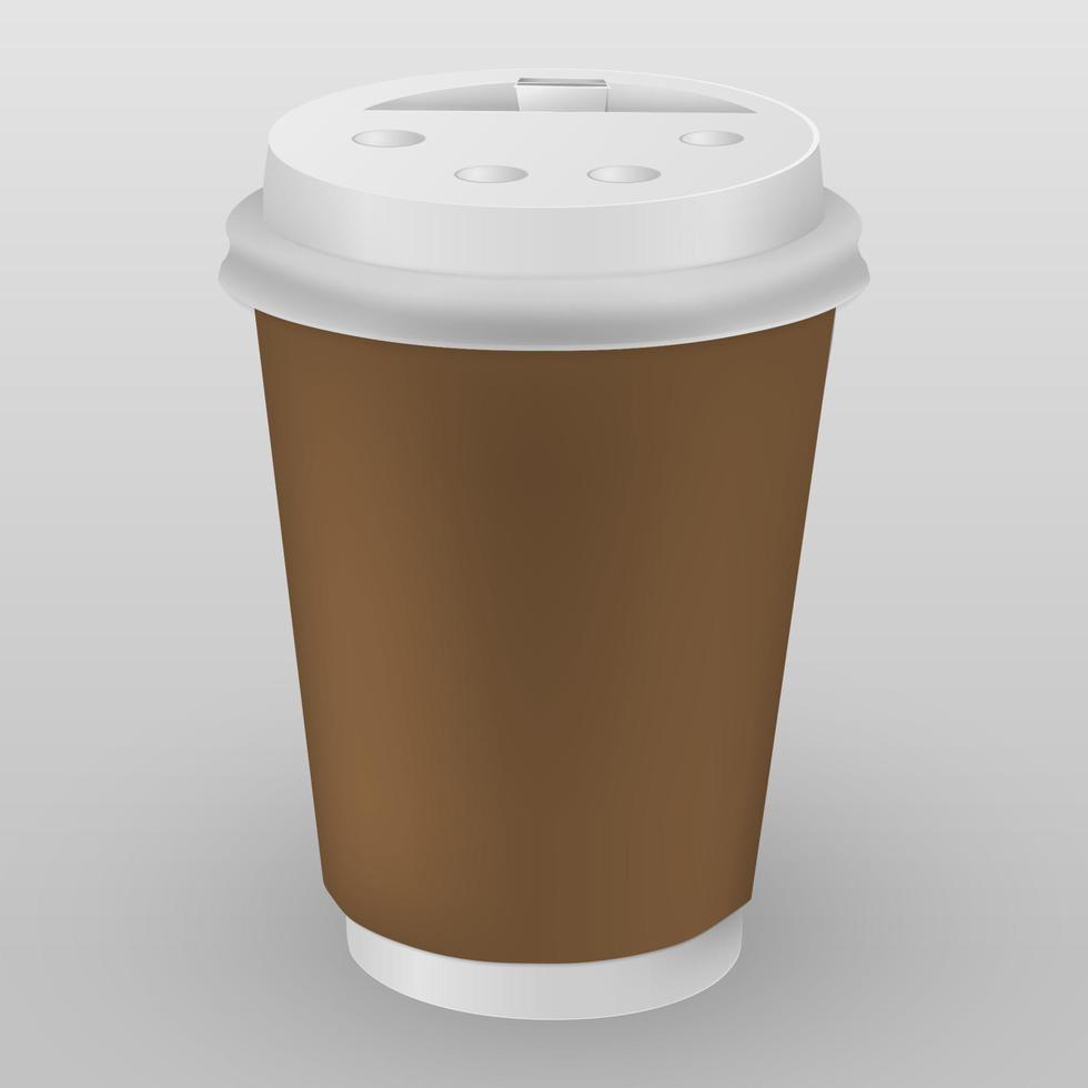 brunt papper kaffekopp som illustration av kaffe ta ut. vektor