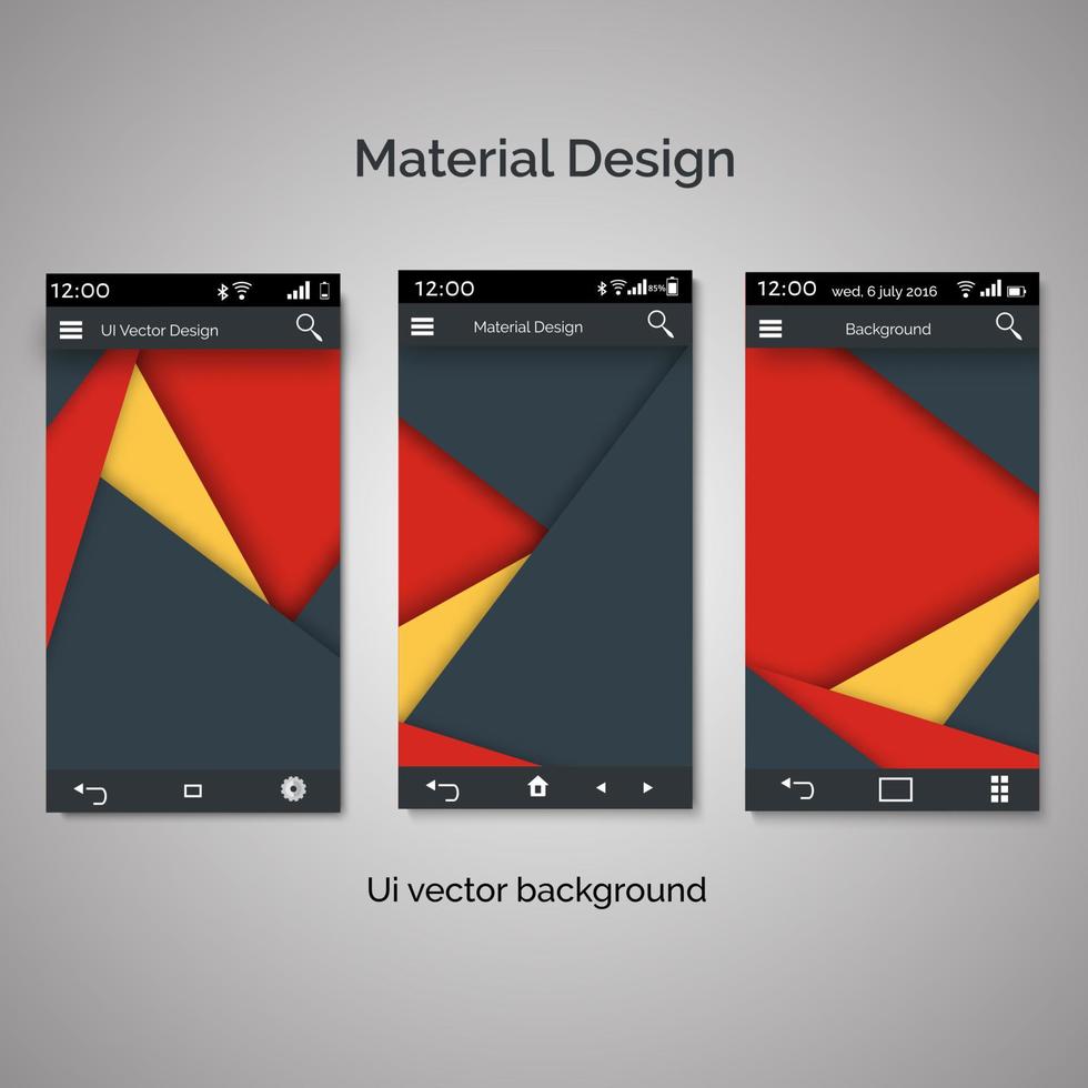 satz von ui-materialdesignhintergrund vektor