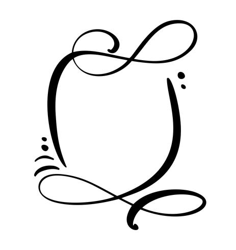 Kalligraphie Cartoon Zitat Sprechblase Symbol. Hand gezeichnete Weinleserahmen- oder -kastenschablone. Vektorabbildung mit Platz für Ihren Text vektor