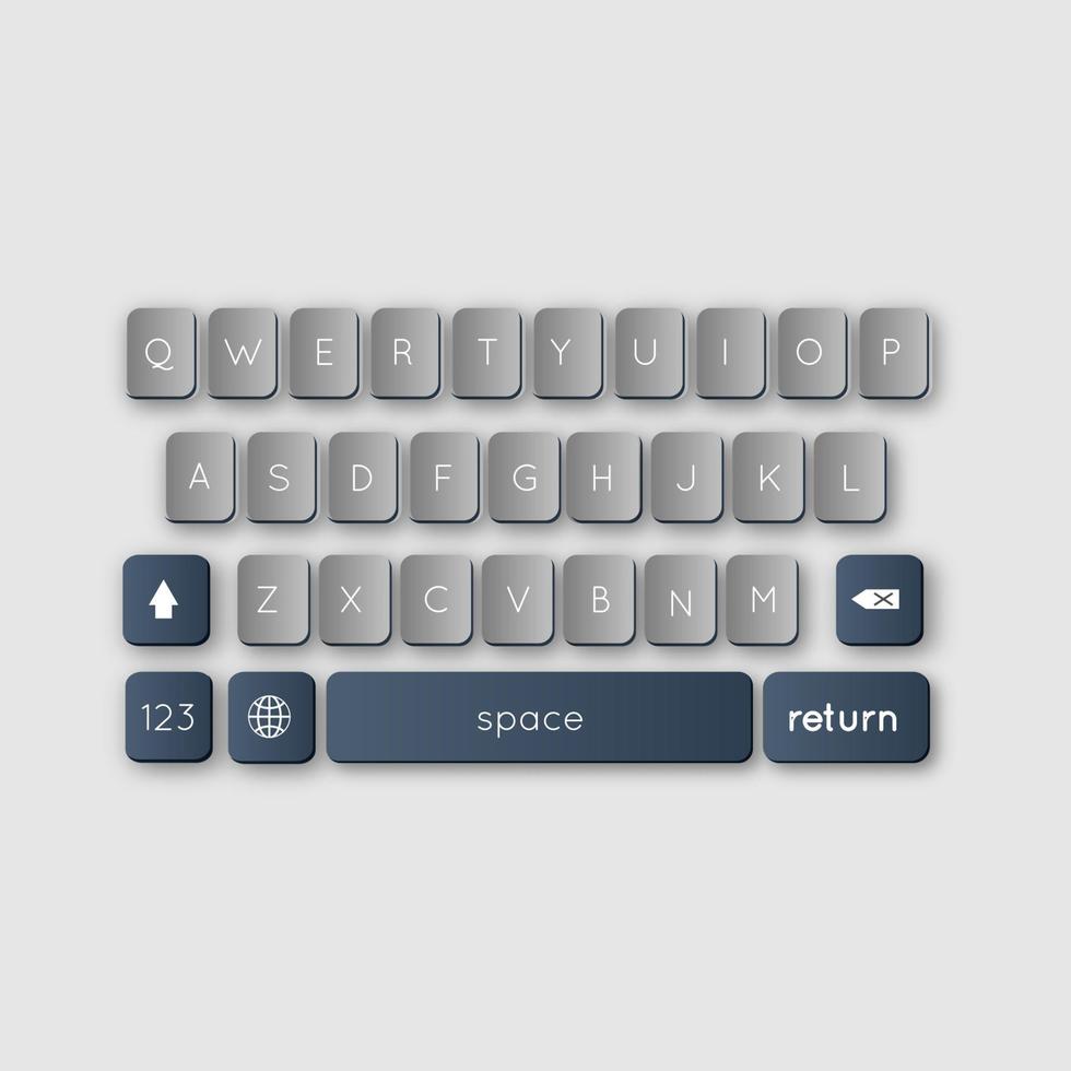 vektor modernt tangentbord av smartphone, alfabetet knappar