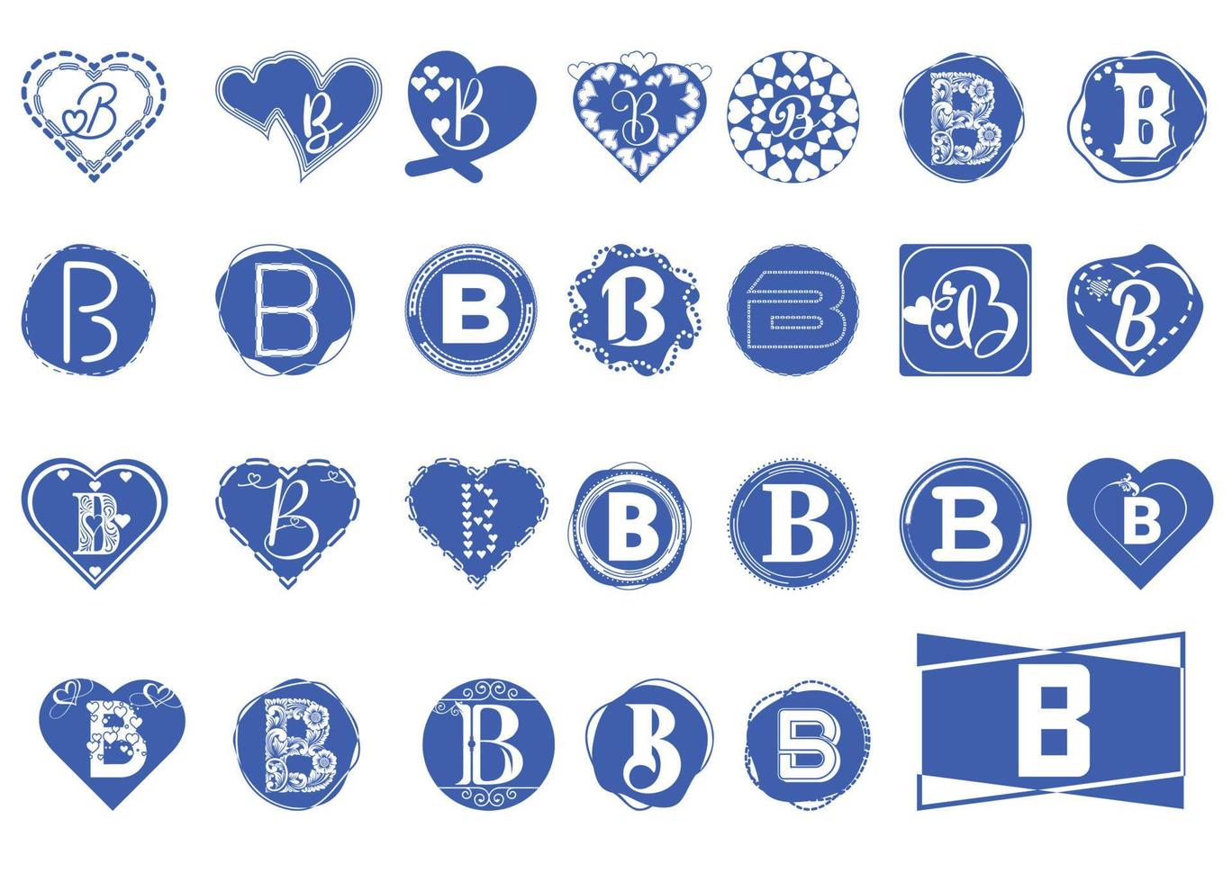 b-Brief-Logo und Icon-Design-Bundle vektor