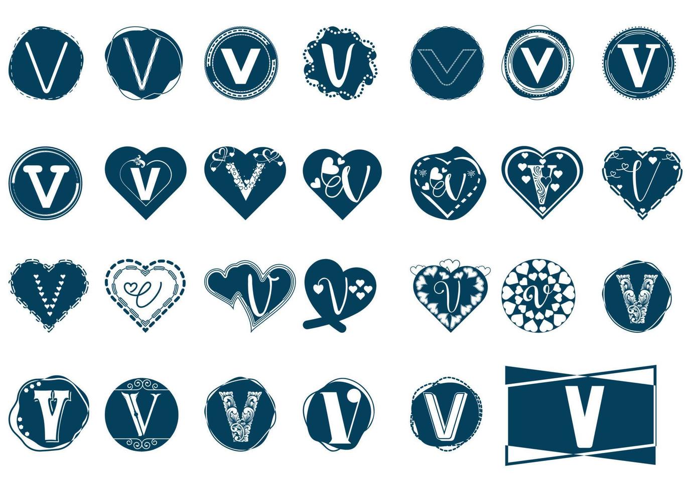 v Brief-Logo und Icon-Design-Bundle vektor
