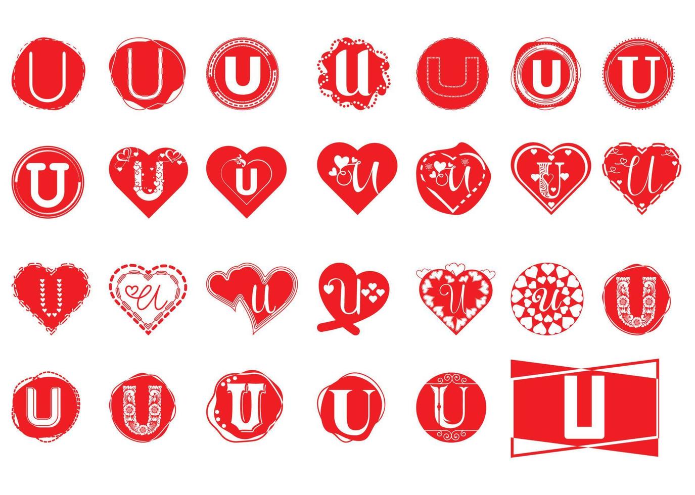 u-Brief-Logo und Icon-Design-Bundle vektor