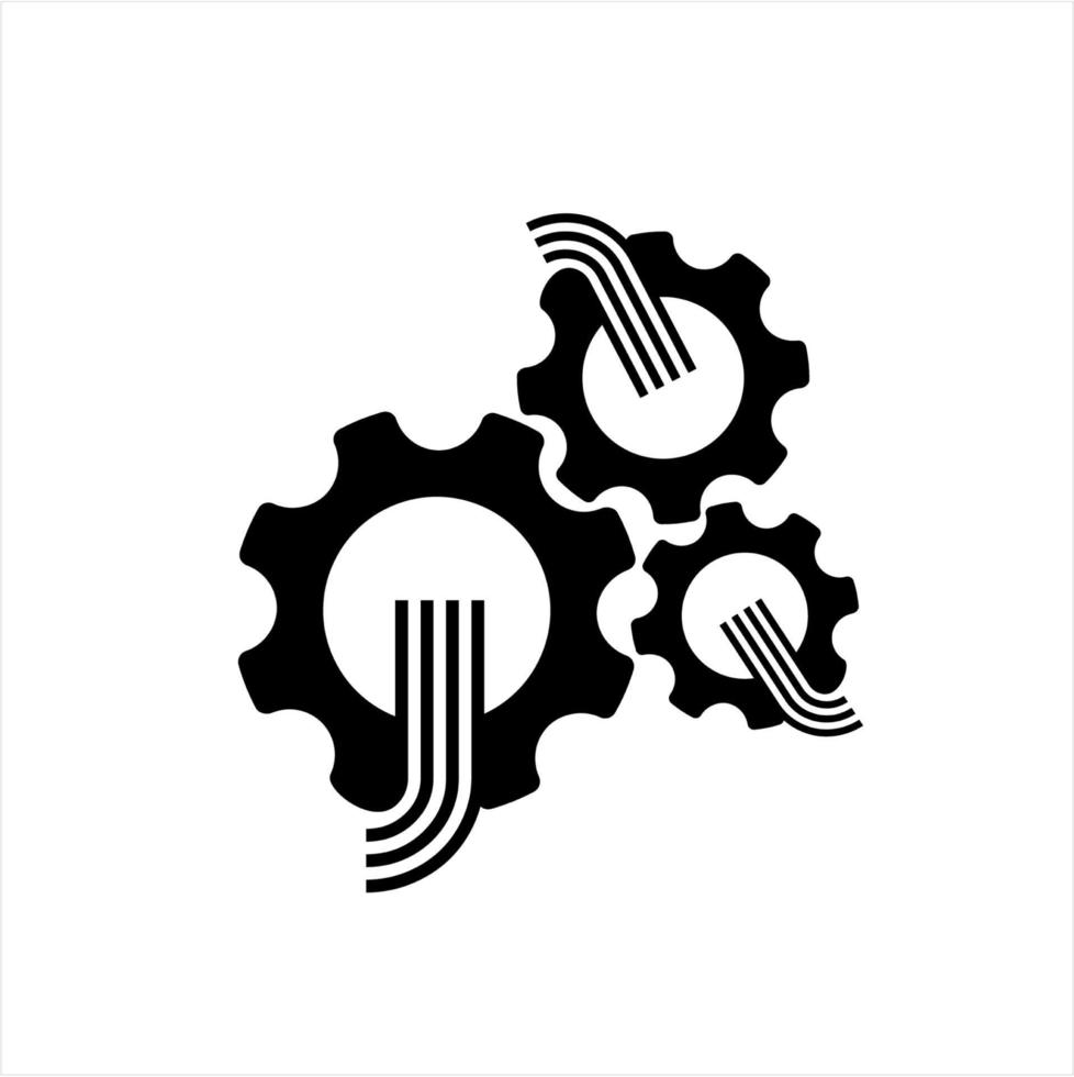 Zahnradmechanismus und Einstellungsvektorsymbol vektor