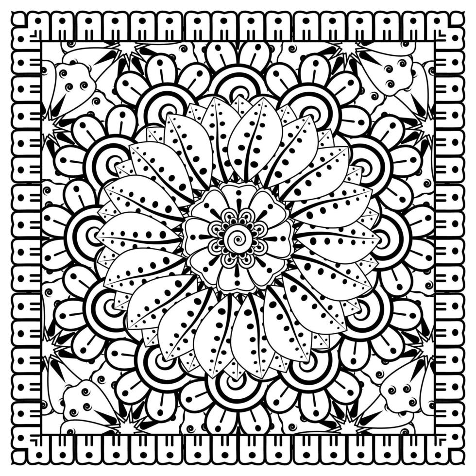 kreisförmiges Muster in Form von Mandala für Henna, Mehndi, Tätowierung, Dekoration. dekoratives Ornament im ethnisch-orientalischen Stil. Malbuchseite. vektor