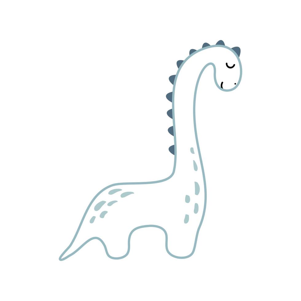 Vektor süßer Babyhand gezeichneter Dino. süße coole dinosaurierillustration für kinderzimmert-shirt, kinderkleiderjungen, einladung, einfaches skandinavisches kinderdesign