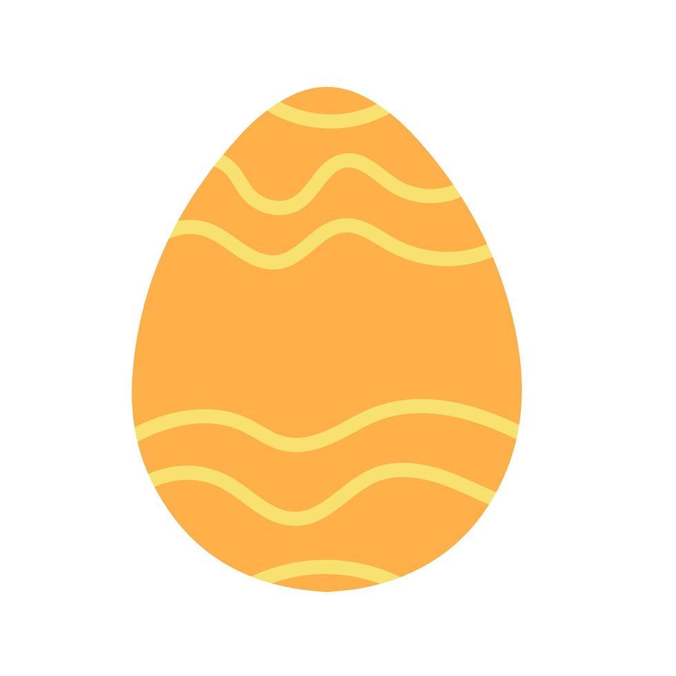 enkelt påsk stiliserat ägg i platt tecknad design - vektor på vitt