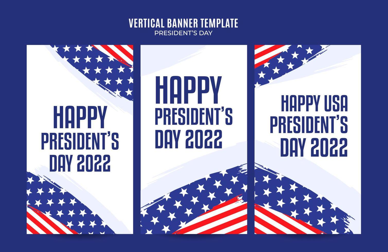 glad presidents dag i USA. federal helgdag i Amerika. firas i februari. instagram story, vertikal affisch, webbbanner, rymdområde och bakgrund vektor