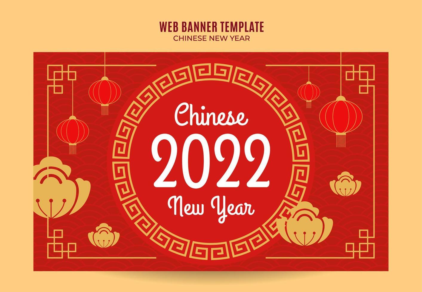 chinesisches neujahr 2022 web-banner-vorlage vektor