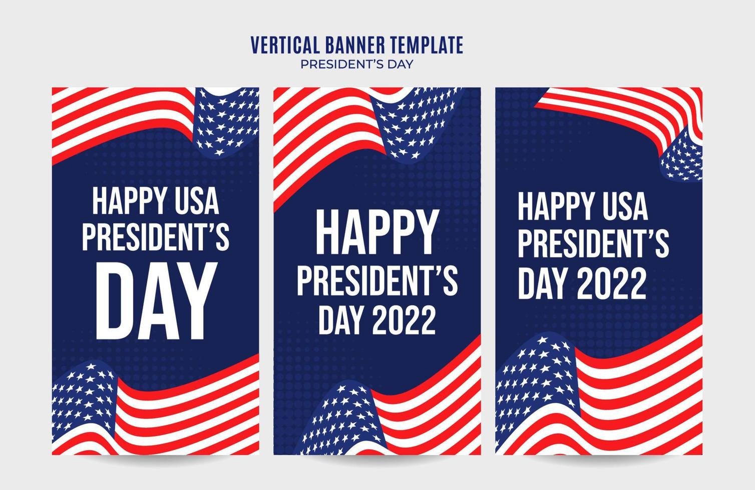 glücklicher präsidententag in den vereinigten staaten. Bundesfeiertag in Amerika. im Februar gefeiert. instagram-geschichte, vertikales plakat, webbanner, raumbereich und hintergrund vektor