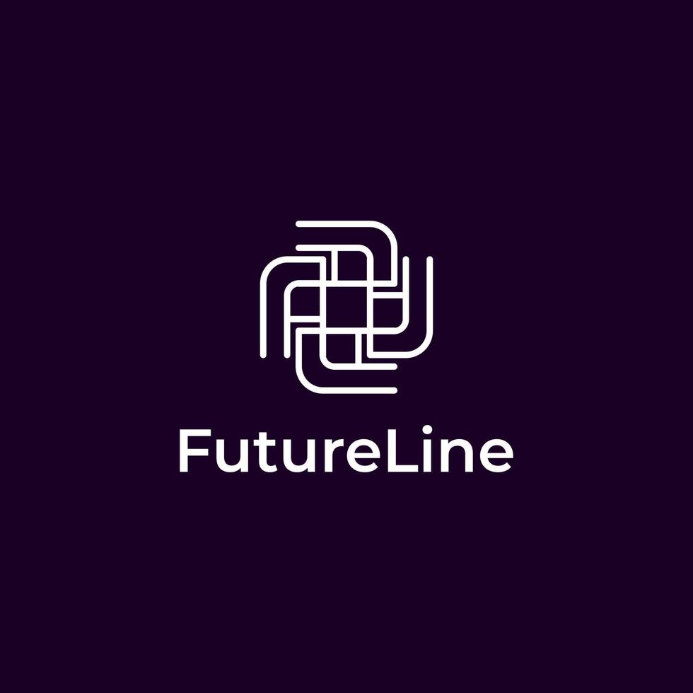 Future Line einfaches Logo-Design vektor