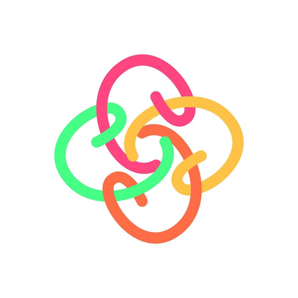 Linie buntes einfaches Logo-Design vektor