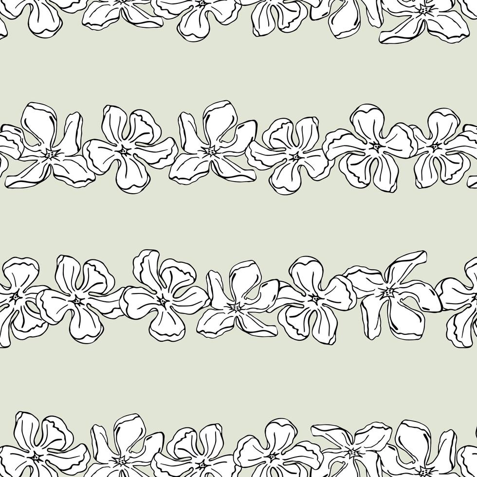 nahtloses blumenmuster der magnolienblume, handgezeichnete elemente für designtextilien, tapeten und handwerk vektor