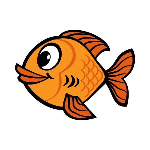 Goldfisch-Cartoon-Vektor-Symbol vektor