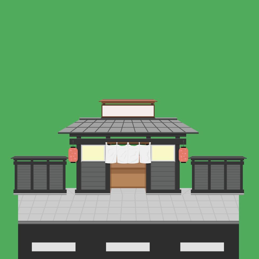 Ein altes japanisches Geschäft mit einem Straßenfrontbereich. Vektorillustration eps10 vektor